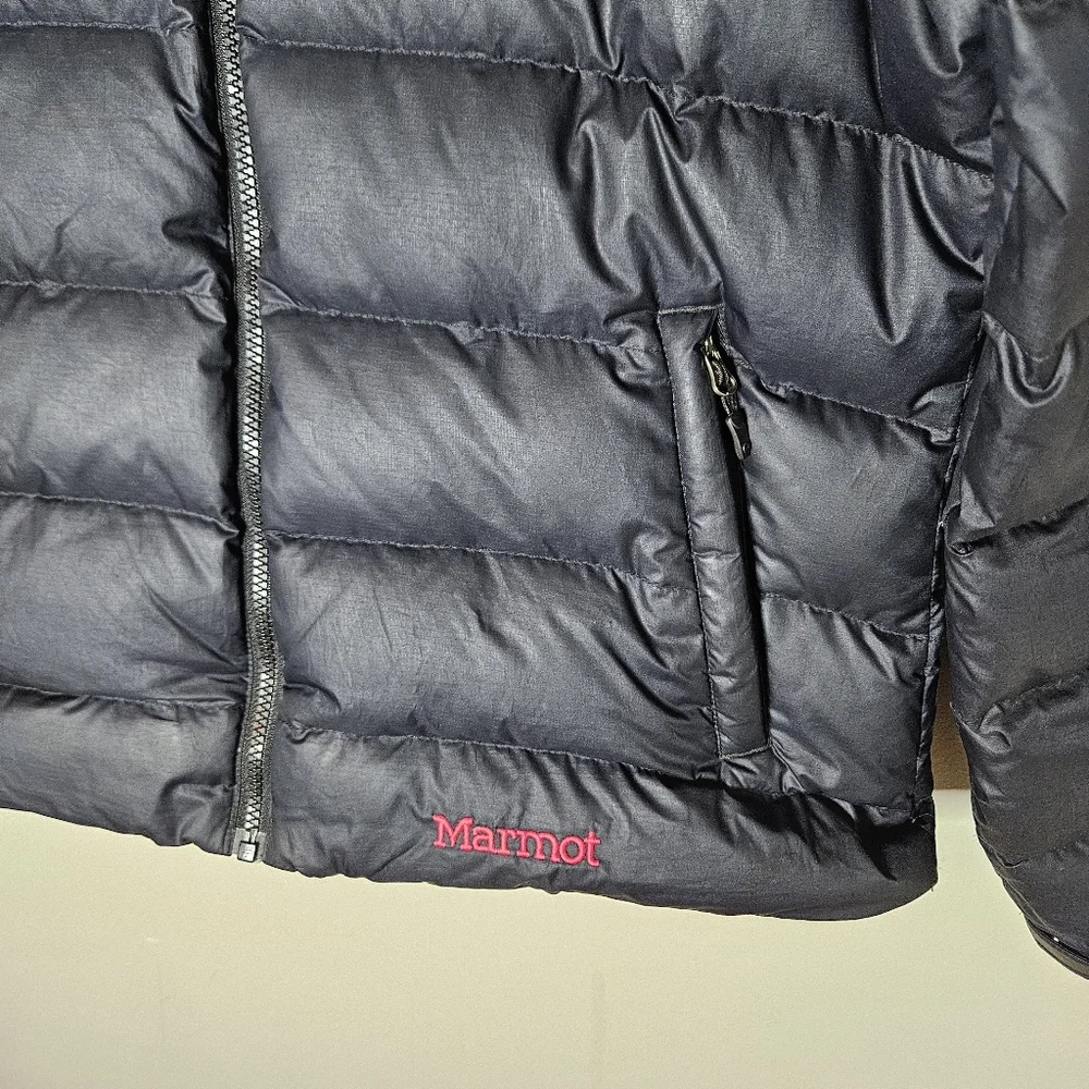 Marmot 650-fill Men's Down Puffer Jacket Black Zip Front Ski Large L
